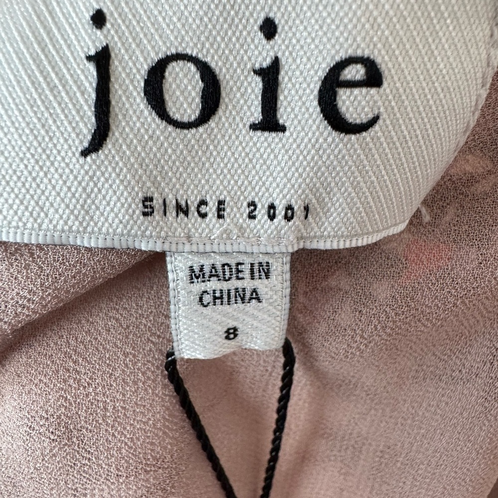 JOIE $448 Floral Satin Wrap Style Mini Ronnie Fringe Belt Dress NWT - Picture 8 of 9